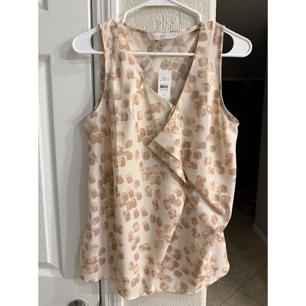 LOFT Tan design Blouse NWT Medium